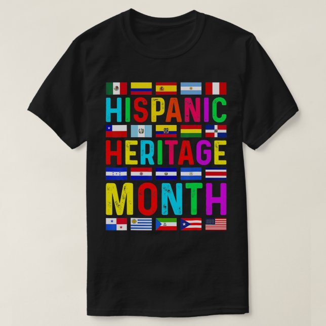 T-shirt Mois du patrimoine hispanique Pays latino-américai (Design devant)