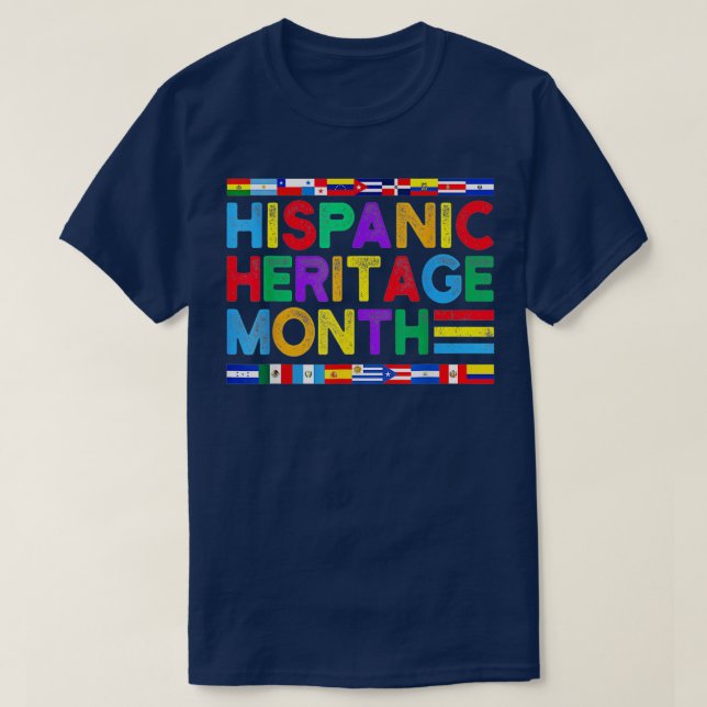 T-shirt Mois du patrimoine hispanique Pays latino-américai (Design devant)