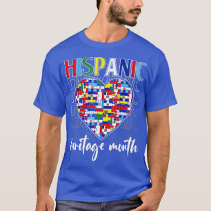 T-shirt Mois du patrimoine hispanique Pays latinos Coeur F