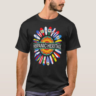 T-shirt Mois du patrimoine hispanique Pays latinos drapeau