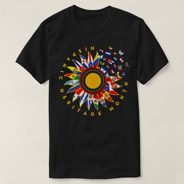 T-shirt Mois du patrimoine hispanique Pays latinos drapeau (Design devant)