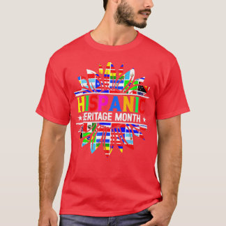 T-shirt Mois du patrimoine hispanique Pays latinos drapeau