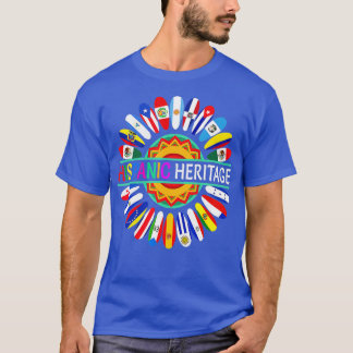 T-shirt Mois du patrimoine hispanique Pays latinos drapeau