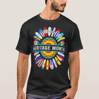 T-shirt Mois du patrimoine hispanique Pays latinos drapeau