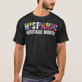 T-shirt Mois du patrimoine hispanique Pays latinos Drapeau