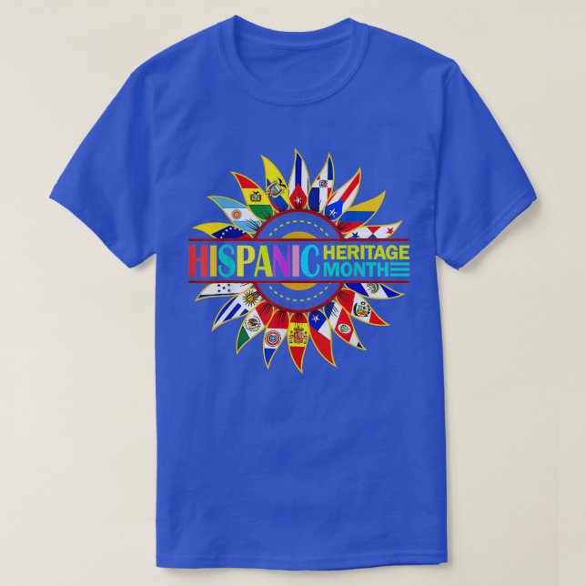 T-shirt Mois du patrimoine hispanique Pays latinos drapeau (Design devant)