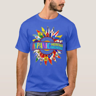 T-shirt Mois du patrimoine hispanique Pays latinos drapeau