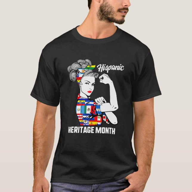 T-shirt Mois du patrimoine hispanique Pays latinos Drapeau (Devant)