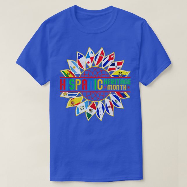 T-shirt Mois du patrimoine hispanique Pays latinos drapeau (Design devant)