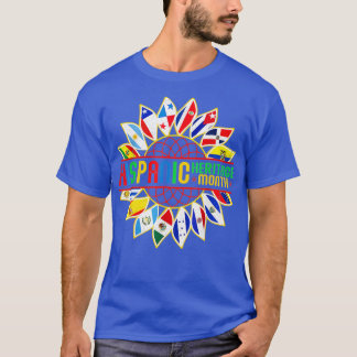T-shirt Mois du patrimoine hispanique Pays latinos drapeau