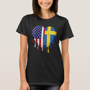 T-shirt Mois du patrimoine suédois Suède Coeur du drapeau