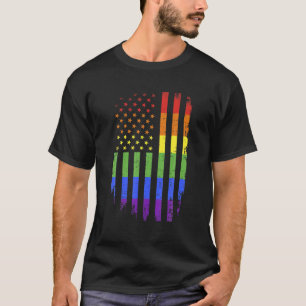 T-shirt Mois Gay Et Lesbian Pride Support Rainbow US Ame
