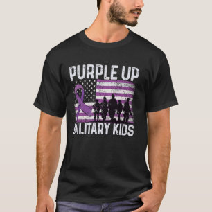 T-shirt Mois Pour les Enfants Militaires Purple Up Ar