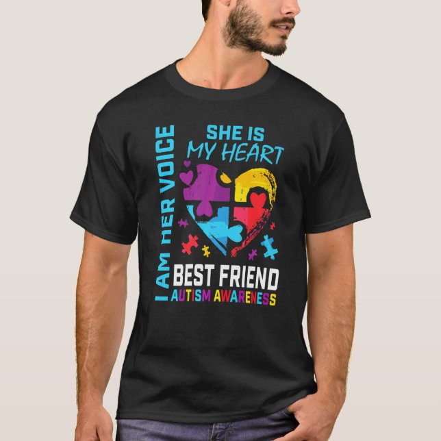 T-shirt Mois sensibilisation sur l'autisme Meilleur Ami Pu (Devant)