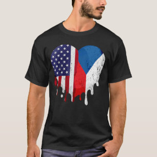 T-shirt Mois tchèque du patrimoine américain Czechia Drape