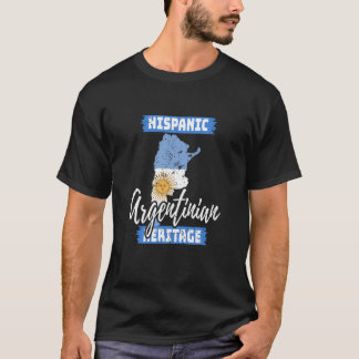 T-shirt Mois vintage du patrimoine hispanique Argentine