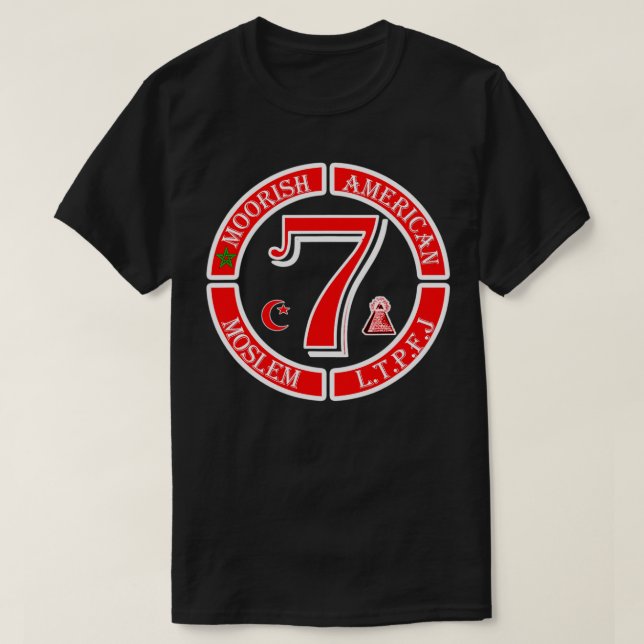 T-shirt Moïse américain Moslem Moor Circle 7 (Design devant)