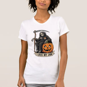 T-shirt Moissonneur sinistre de l'amour Emploi Halloween C