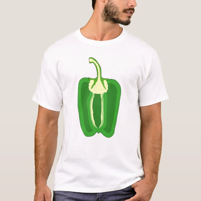 T-shirt Moitié d'un paprika Vert (Devant)