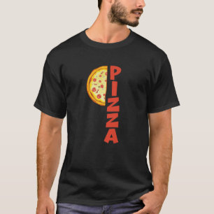 T-shirt Moitié Pizza Foodie Italien Nourriture Drôle Pi
