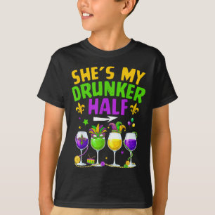 T-shirt Moitié plus ivre pour hommes femmes couple adultes