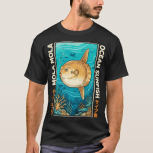 T-shirt Mola Mola Poisson-Lune Illustration Avec Rétro Ja