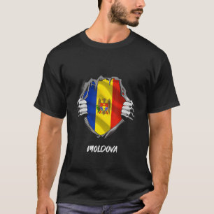 T-shirt Moldavie Drapeau de poitrine Moldavie