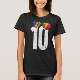 T-shirt Moldavie Joueur de football Numéro 10 drapeau mold