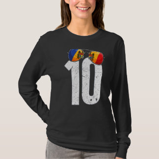 T-shirt Moldavie Joueur de football Numéro 10 drapeau mold