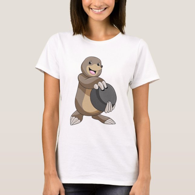 T-shirt Mole à Bowling avec Bowling balle (Devant)