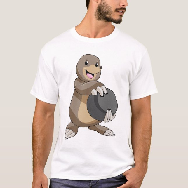 T-shirt Mole à Bowling avec Bowling balle (Devant)