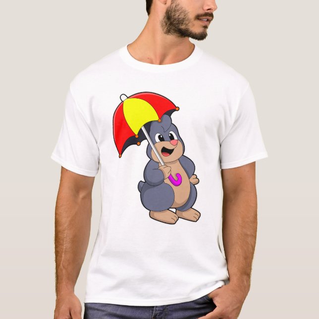T-shirt Mole avec parapluie (Devant)