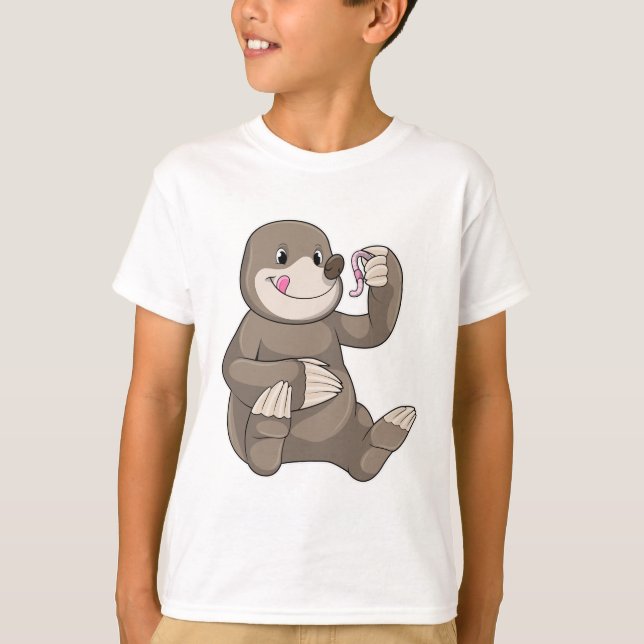 T-shirt Mole avec ver de terre (Devant)