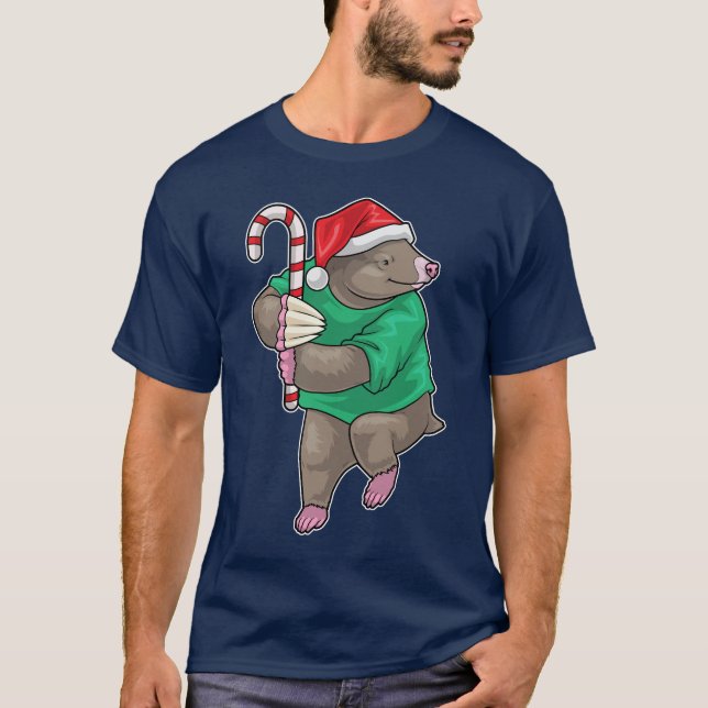 T-shirt Mole Christmas Candy cane (Devant)