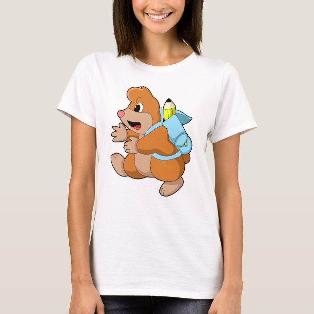 T-shirt Mole comme étudiant avec sac à dos (Devant)