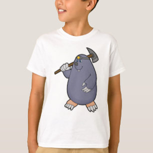 T-shirt Mole comme fermier avec Pickaxe & Spotlight