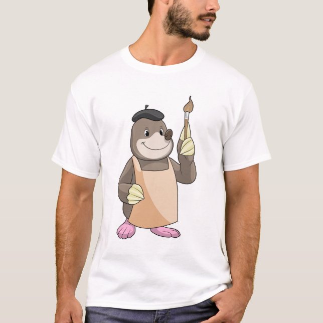 T-shirt Mole comme Peintre avec pinceau (Devant)