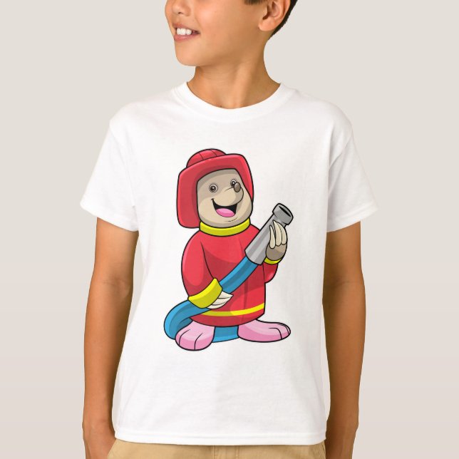 T-shirt Mole comme pompier avec tuyau (Devant)