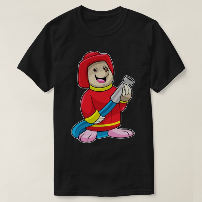 T-shirt Mole comme pompier avec tuyau (Design devant)