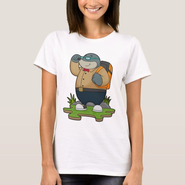 T-shirt Mole comme randonneur avec sac à dos (Devant)