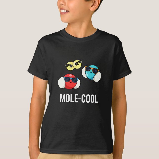 T-shirt Mole-Cool Funny Molecule Pun Dark BG (Devant)