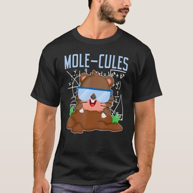 T-shirt Mole Cules Science Chimie Mammifère Mole Animal (Devant)