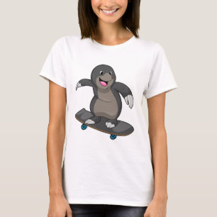 T-shirt Mole en skate avec skateboard