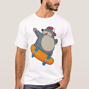 T-shirt Mole en skate avec skateboard