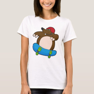 T-shirt Mole en Skate avec Skateboard & Casque