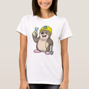 T-shirt Mole en tant que mineur avec lunette et diamant