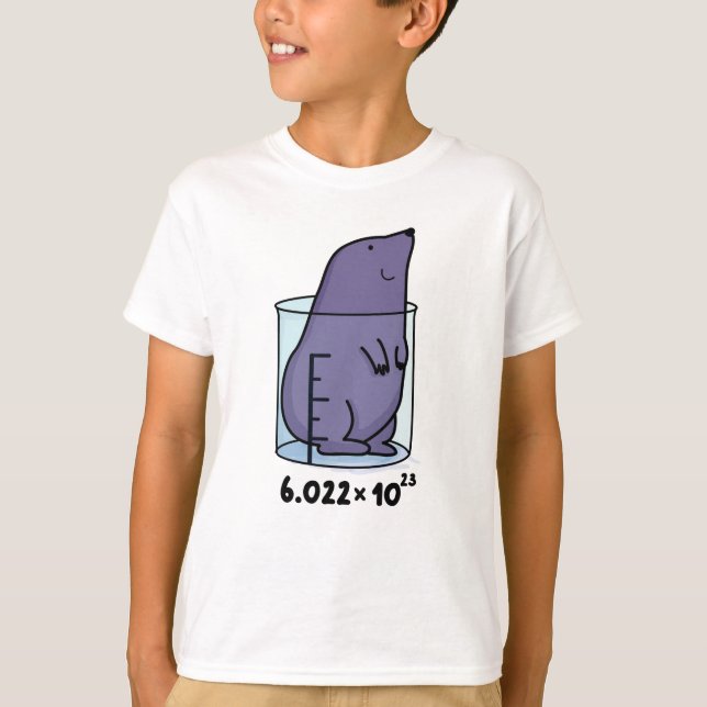 T-shirt Mole Equation Cute Mole Dans Un Jeu De Bécher (Devant)
