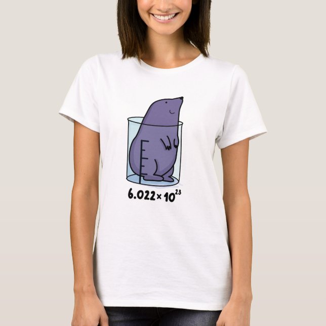 T-shirt Mole Equation Cute Mole Dans Un Jeu De Bécher (Devant)