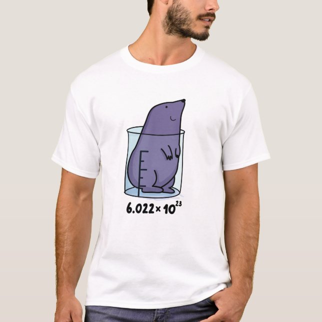 T-shirt Mole Equation Cute Mole Dans Un Jeu De Bécher (Devant)