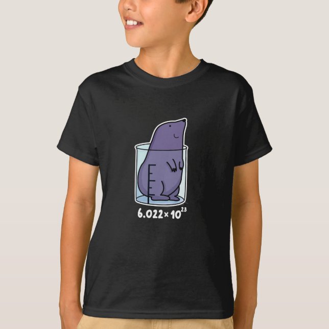 T-shirt Mole Equation Funny Mole Dans Un Jeu De Bécher Dar (Devant)